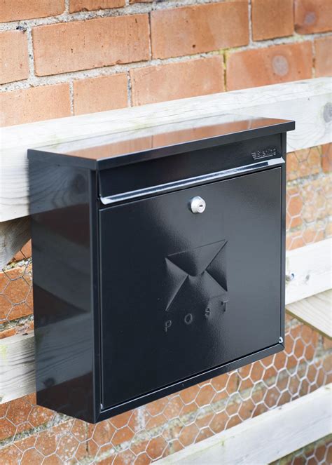 black steel post box|black wall mounted post box.